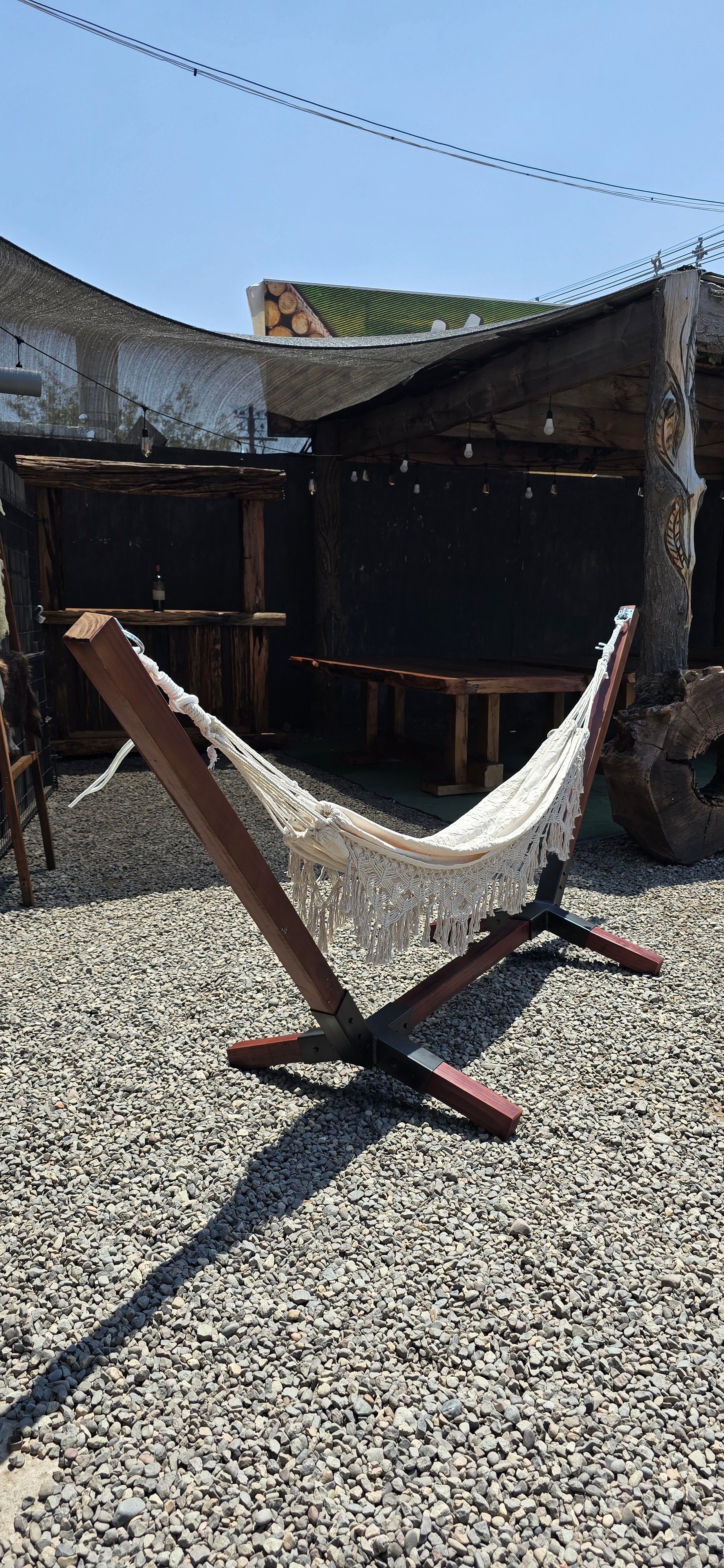 Hamaca con Base de Fierro Madera