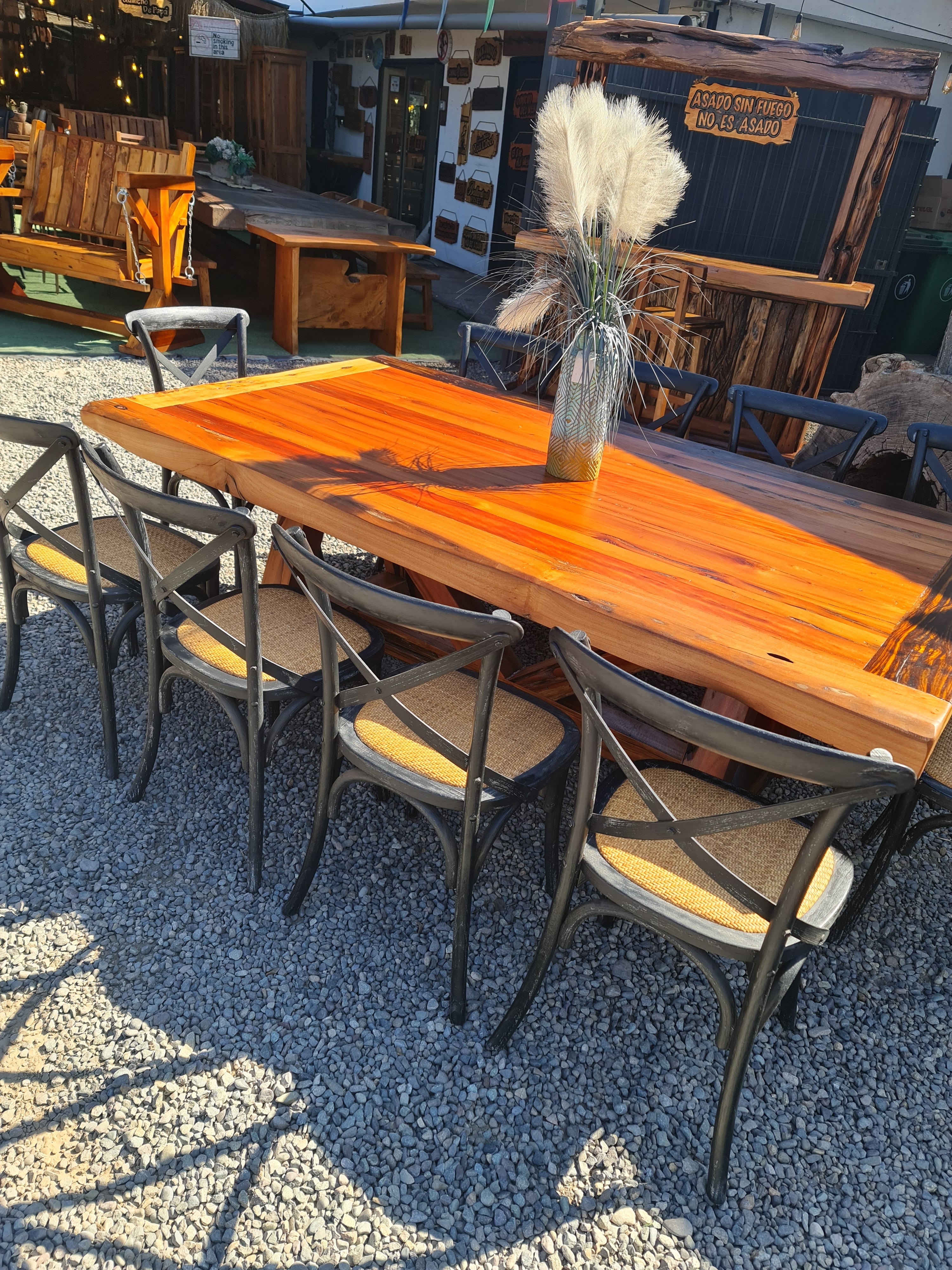 Juego de comedor de roble + sillas retro