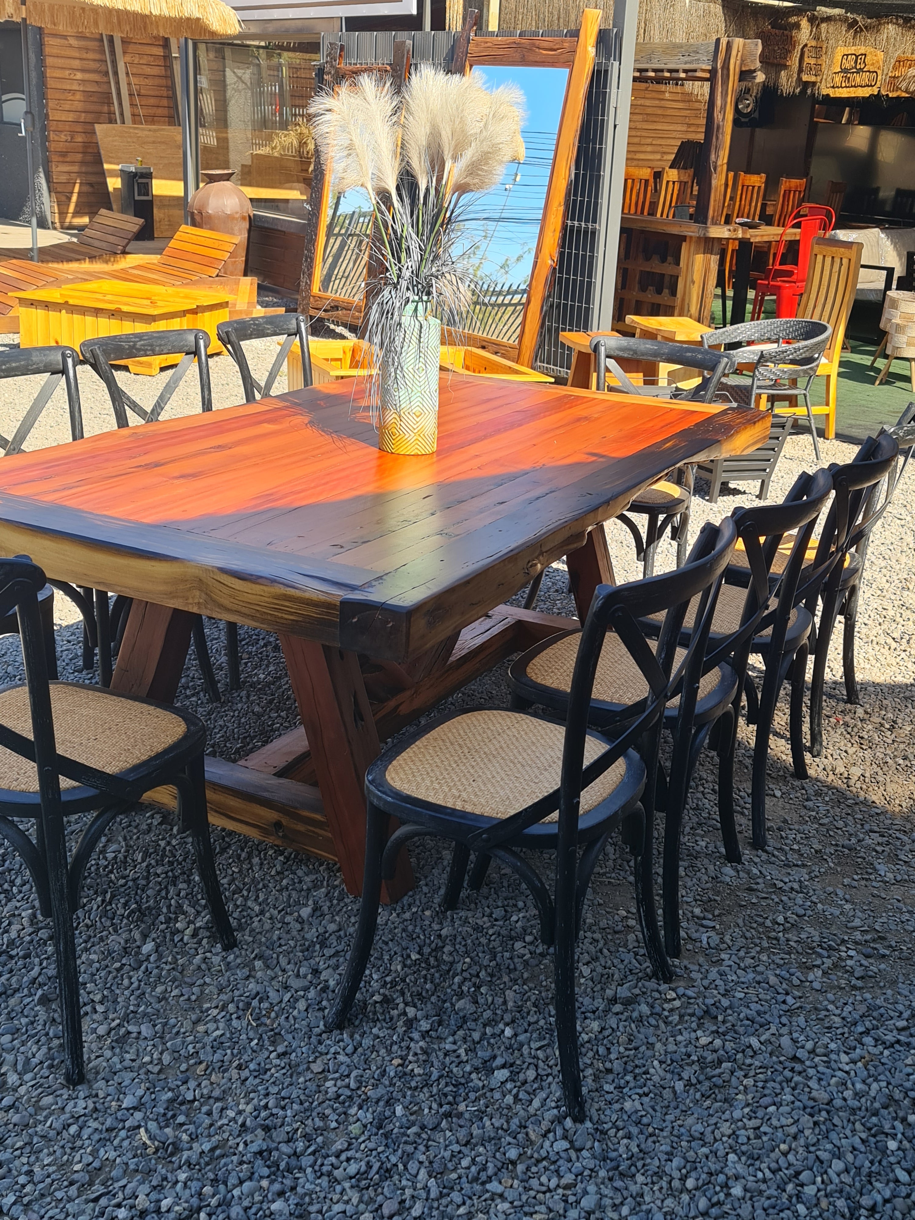 Juego de comedor de roble + sillas retro