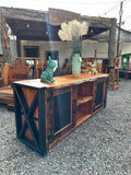 Rack Rústico de Madera con Durmientes y Fierro
